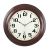 Radiocontrolled Atomic Wall Clock  Battery Operated  Hardwood Round Frame  16 Diameter  Mahogany Case/White Face 16 Diameter Mahogany