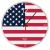 American Flag Quartz Wall Clock  Plastic Slimline Frame  12.75 Diameter  White Case 12.75 Diameter White American Flag