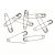 Safety pin made of nickel plated wire for corrosion resistance. Made in the U.S.A. Nickel Plated 11/2